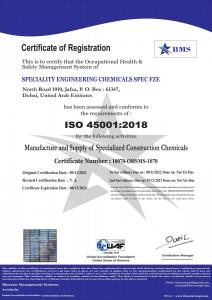 SPECIALITY ENGINEERING CHEMICALS SPEC FZE  _ 45001_2018